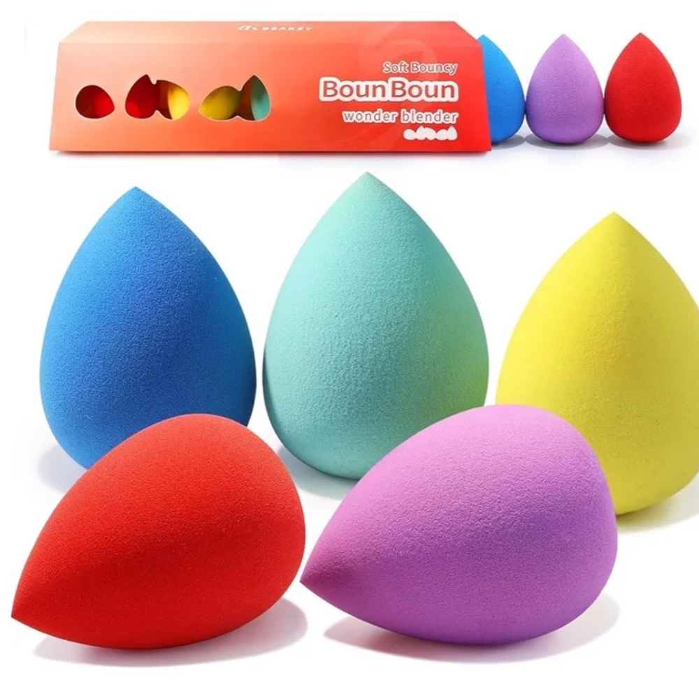 New - Two Boxes: Beakey BounBoun Wonder Blender Sponge Set (Each Box 5 Sponges)